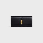 LARGE WALLET 16 IN SATINATED CALFSKIN BLACK